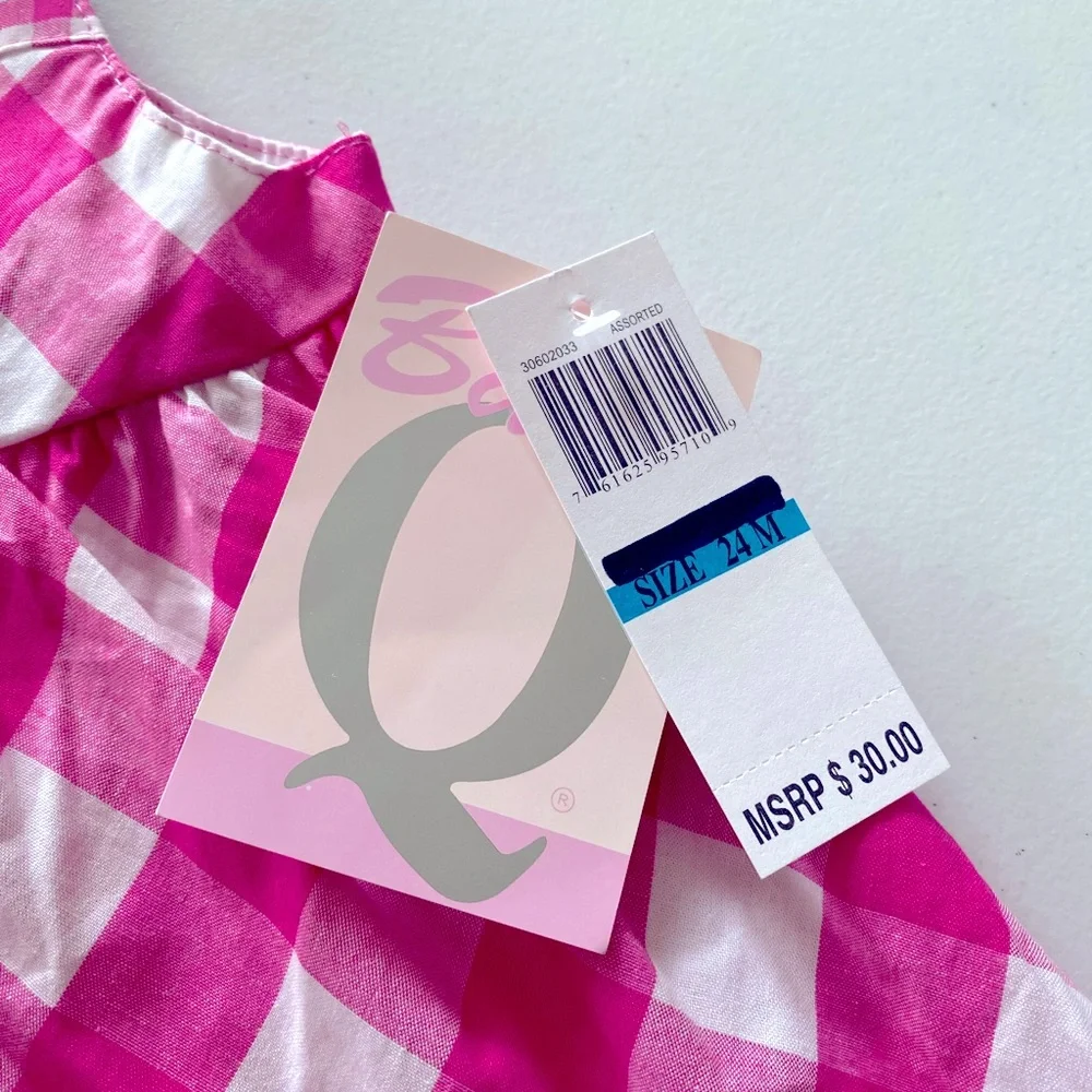 Baby Girl  Q Pink Checkered Tunic Dress Size 24M